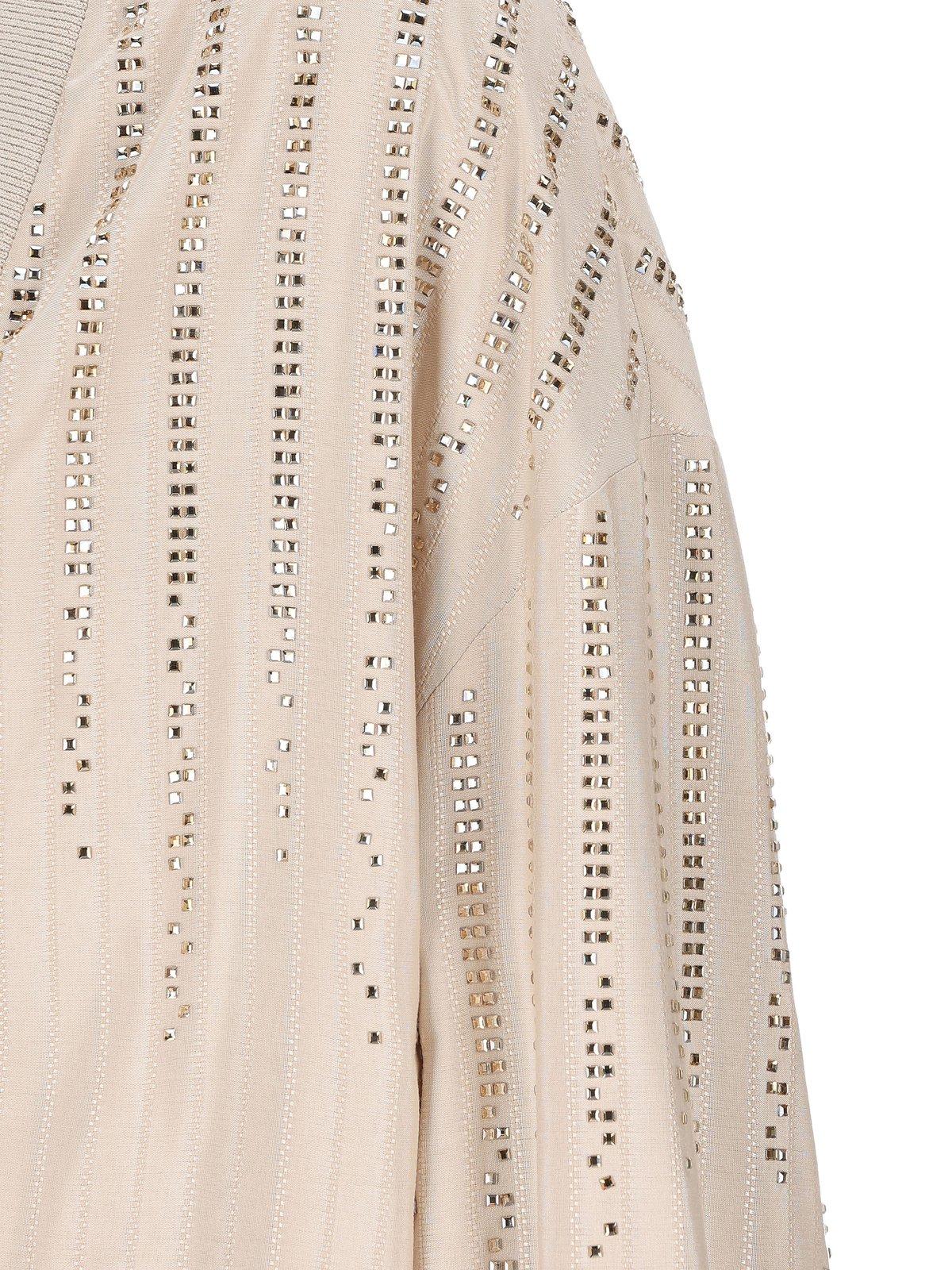 Shop Golden Goose Embellished V-neck Jacket In White