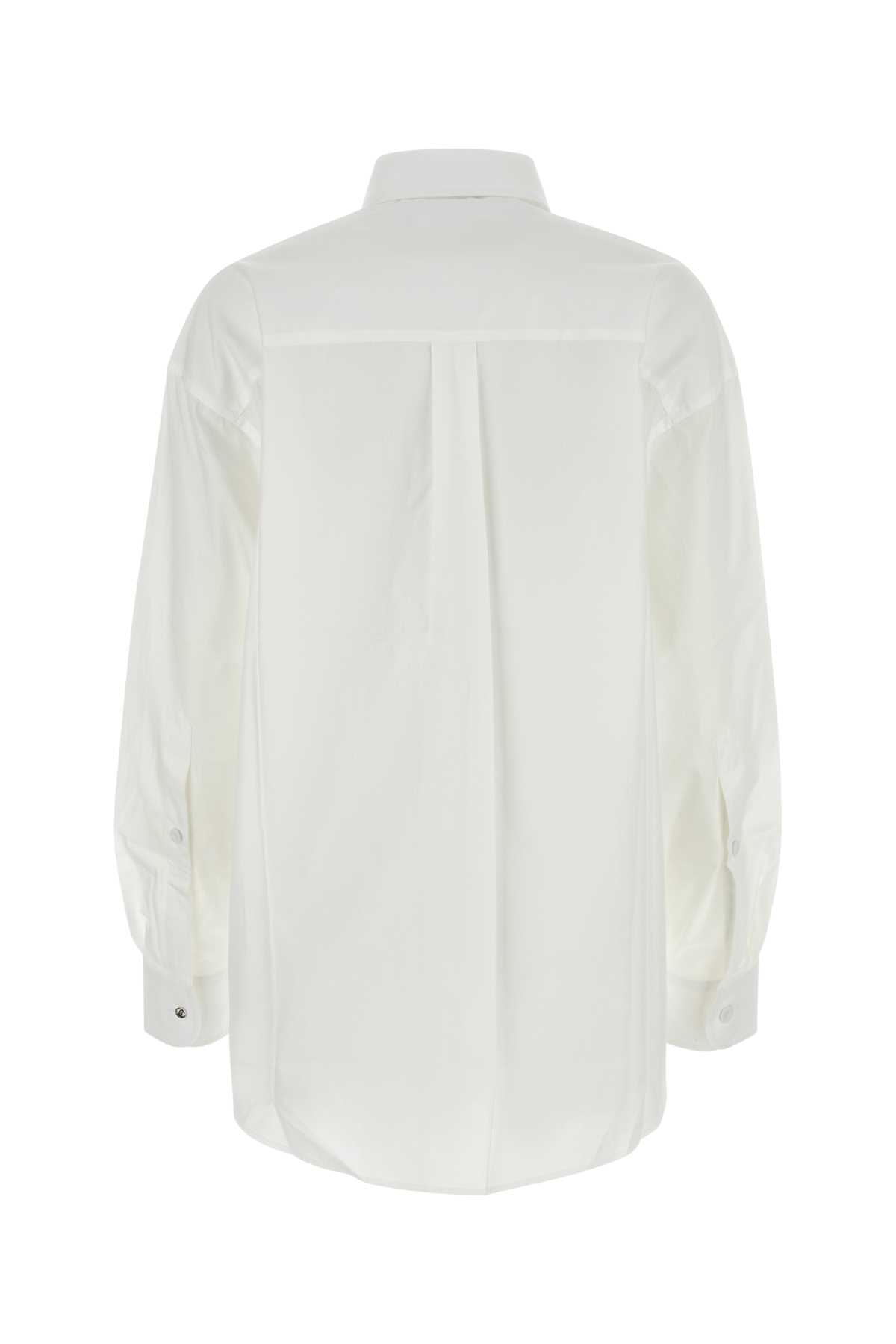 Stella Mccartney White Poplin Oversize Shirt In Purewhite