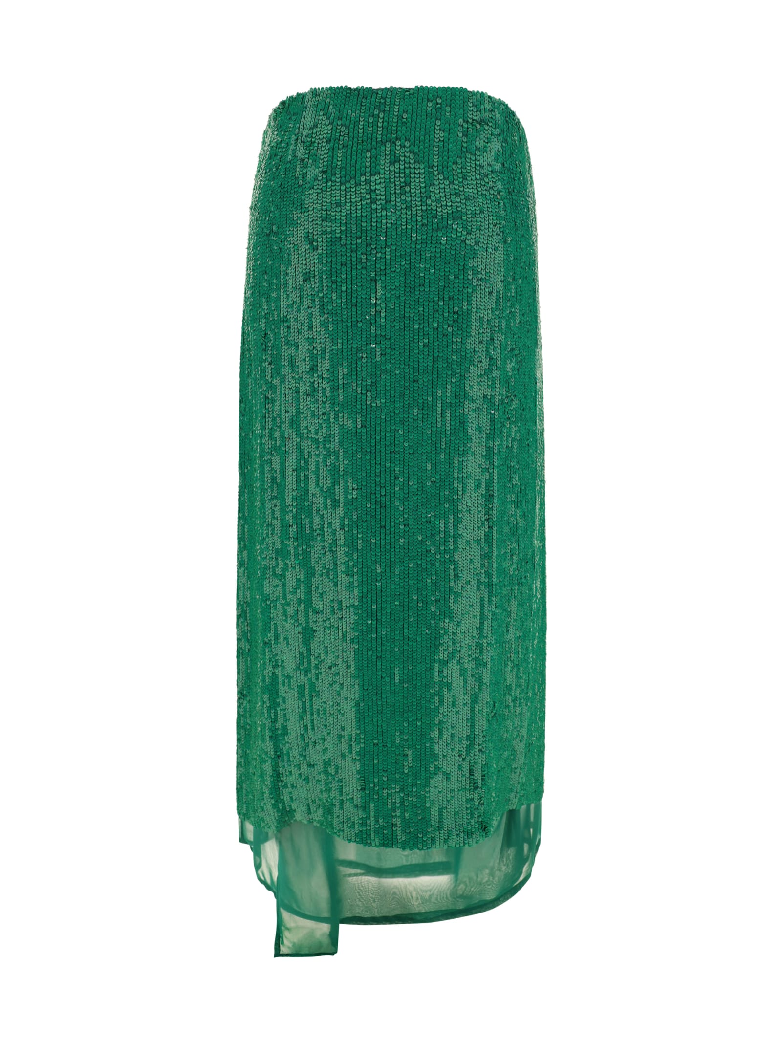 Shop P.a.r.o.s.h Skirt In Verde Bottiglia