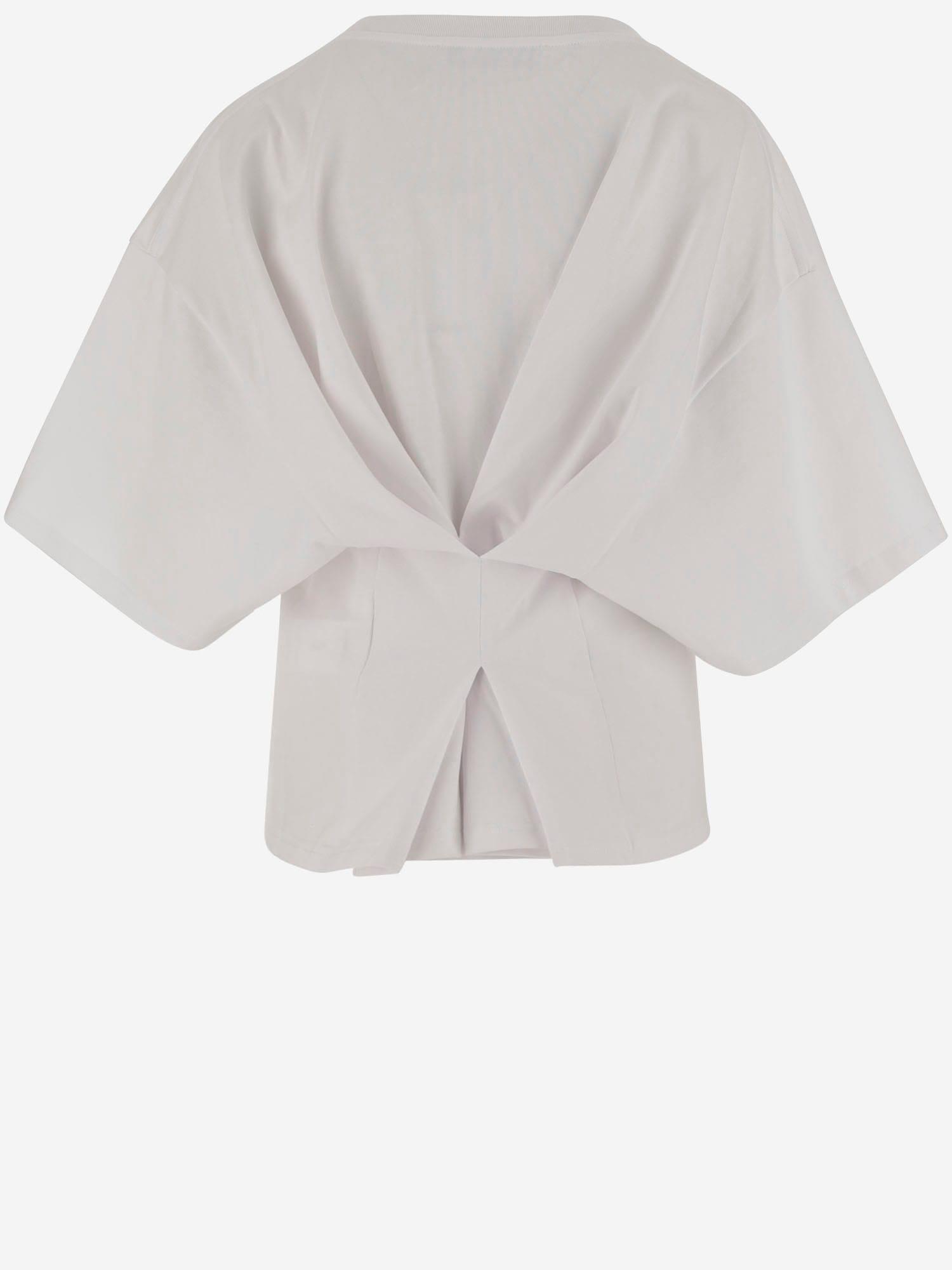 Darkpark Doyle Cropped Draped Short Sleeve Tee Clothing In White