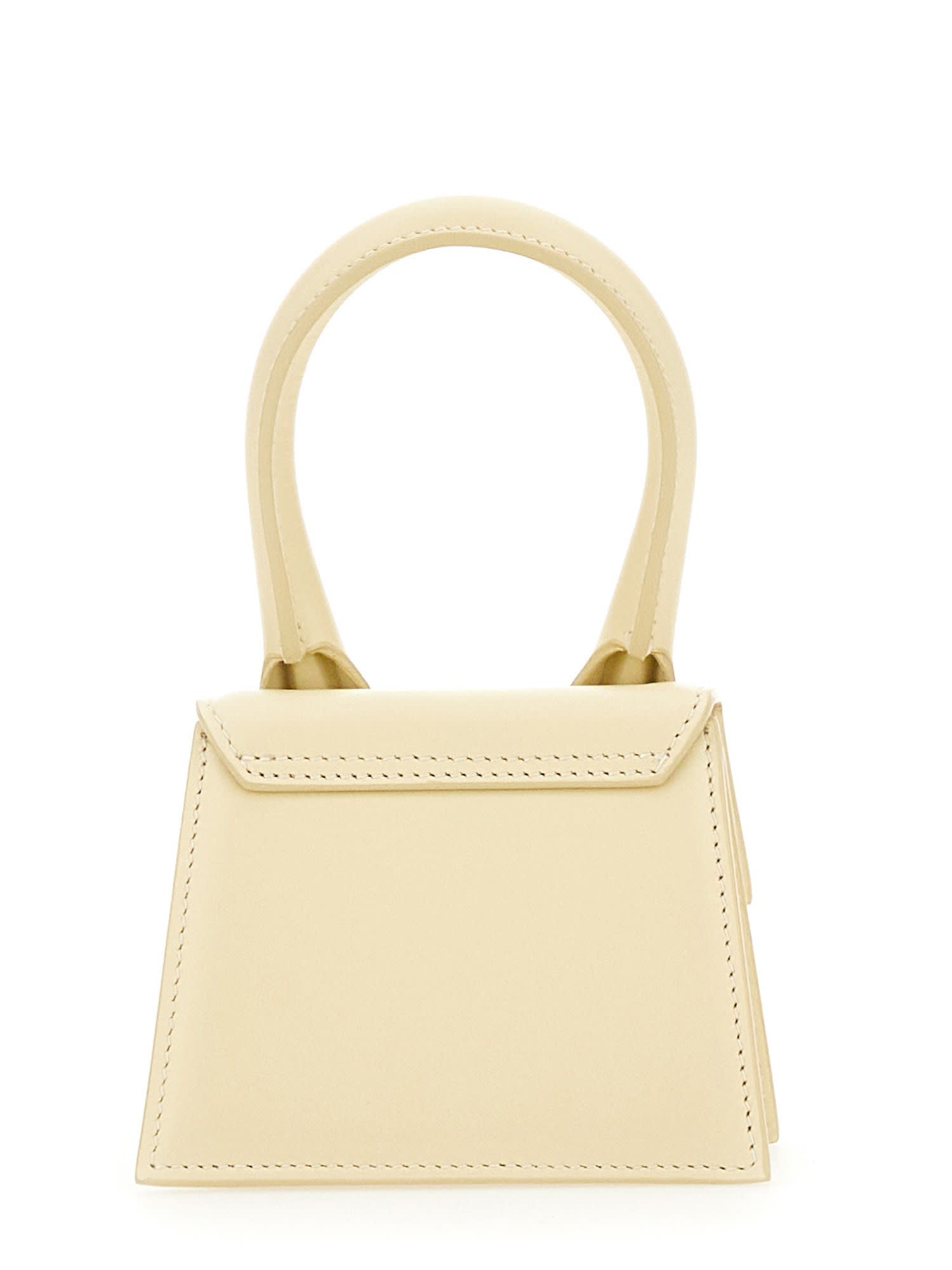 Jacquemus Le Chiquito Leather Mini Bag In Bianco