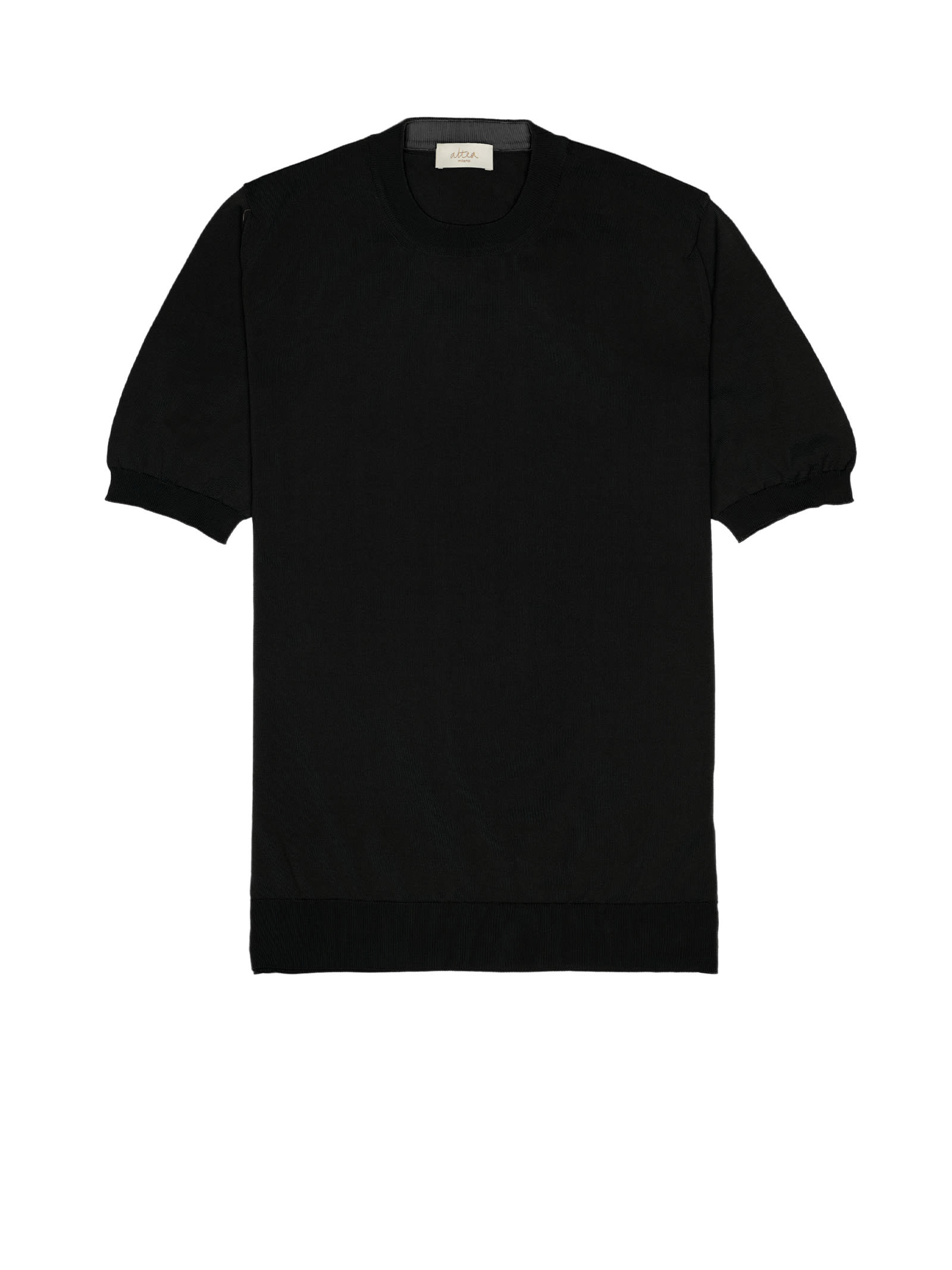 Shop Altea Black Cotton T-shirt In Nero