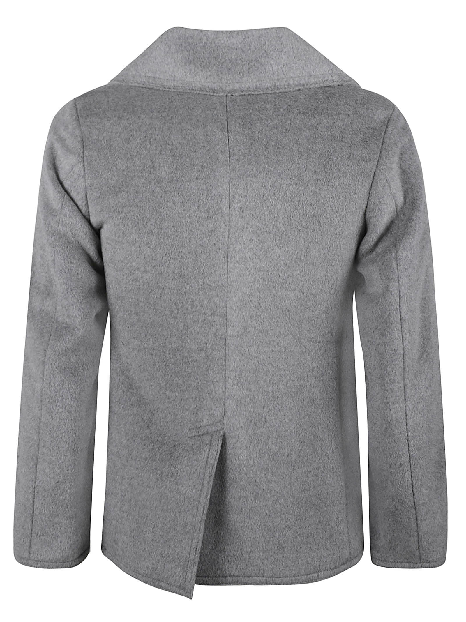 Shop Aspesi Double-breasted Jacket In Grey
