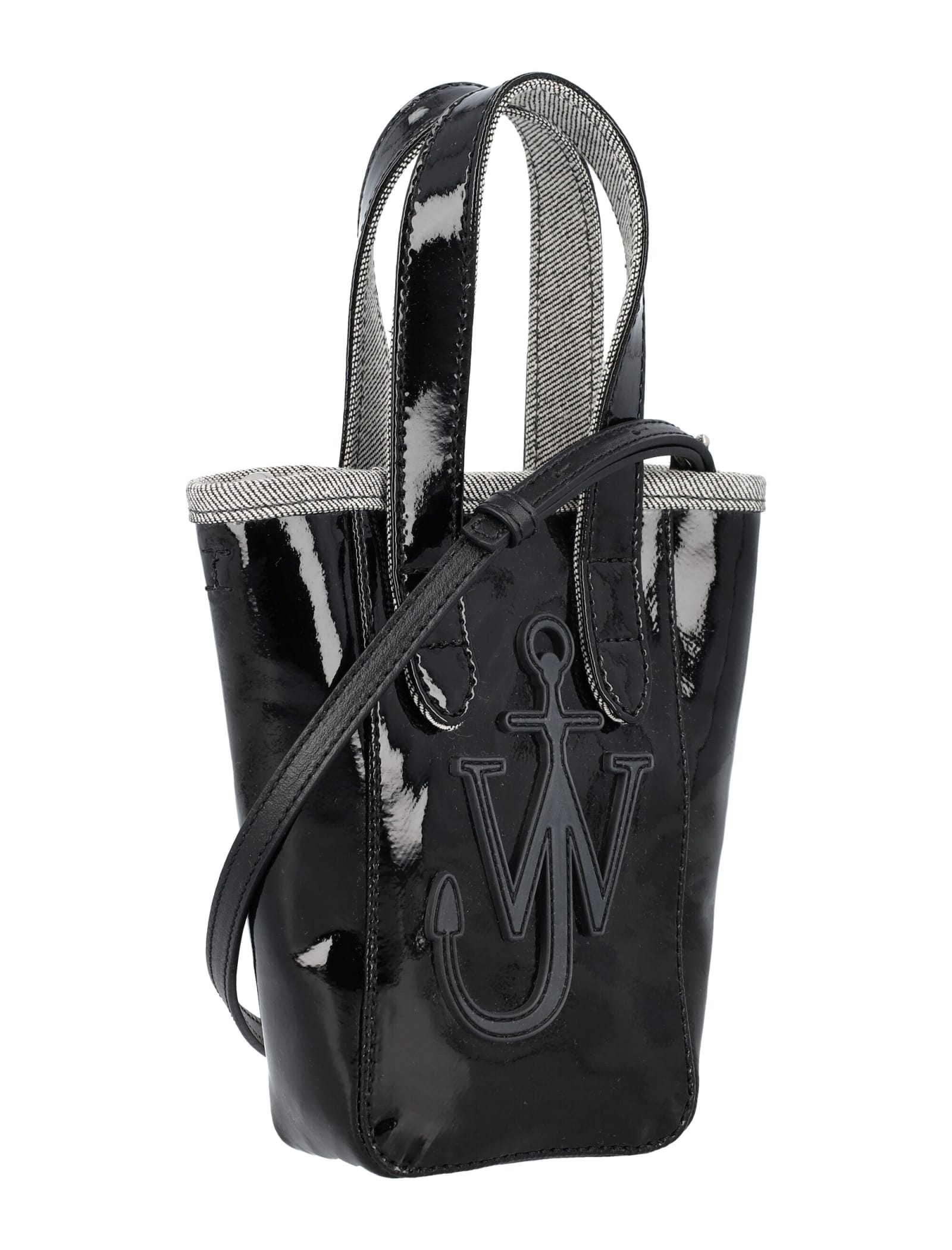 Shop Jw Anderson Mini Belt Tote Bag In Black