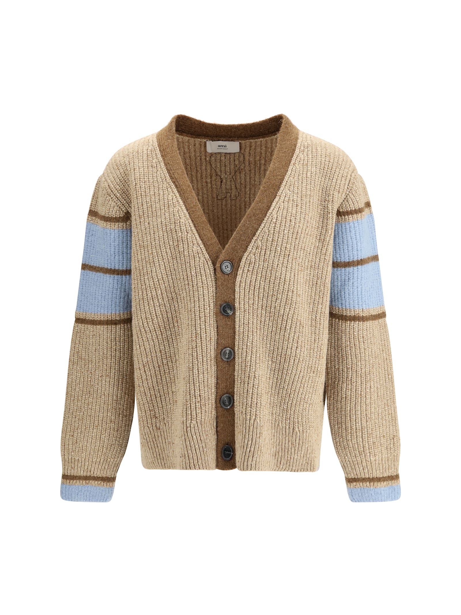 Ami Alexandre Mattiussi Ami Paris Ami Striped Wool Cardigan In Multi