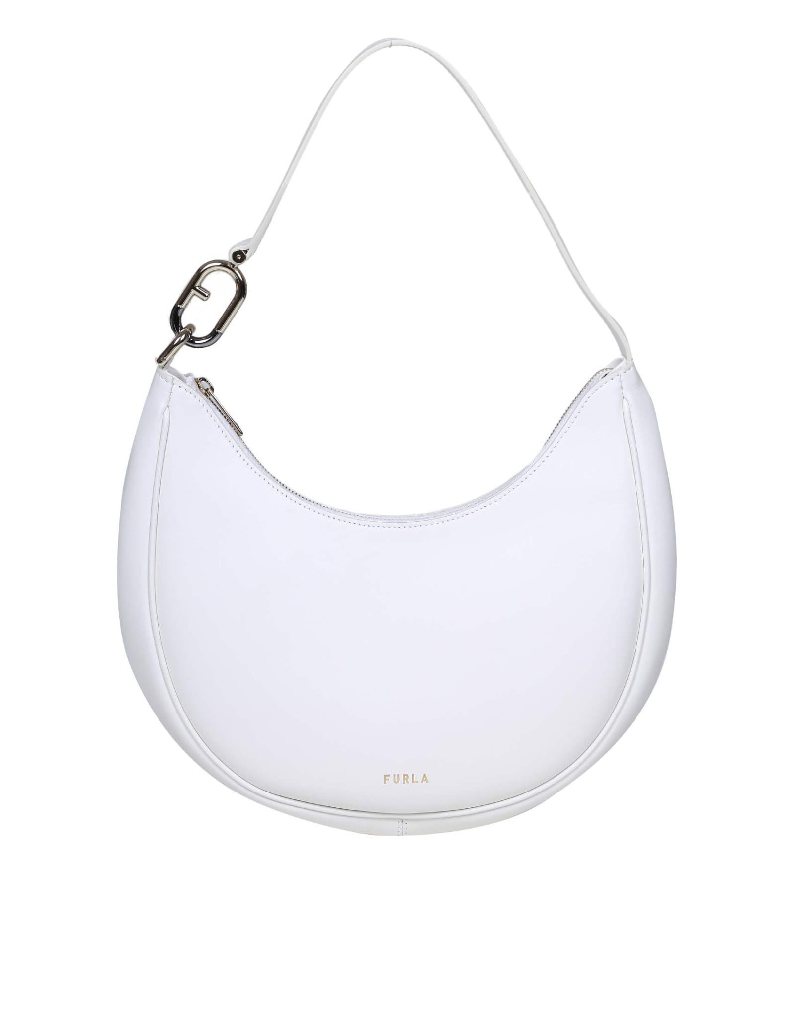 Furla Spring M Shoulder Bag In White Leather