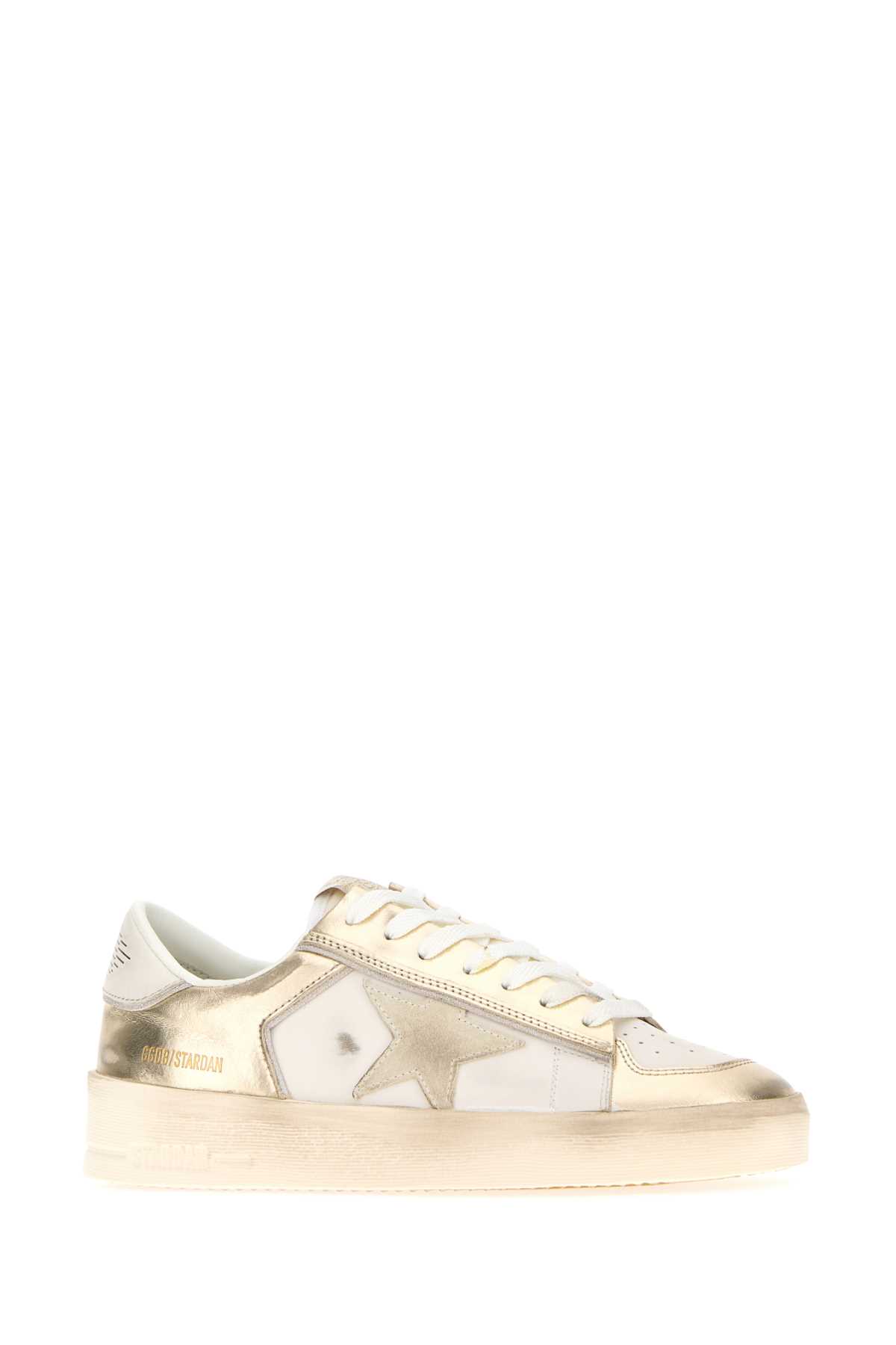 Golden Goose Deluxe Brand Two-tone Leather Stardan Sneakers In Gold
