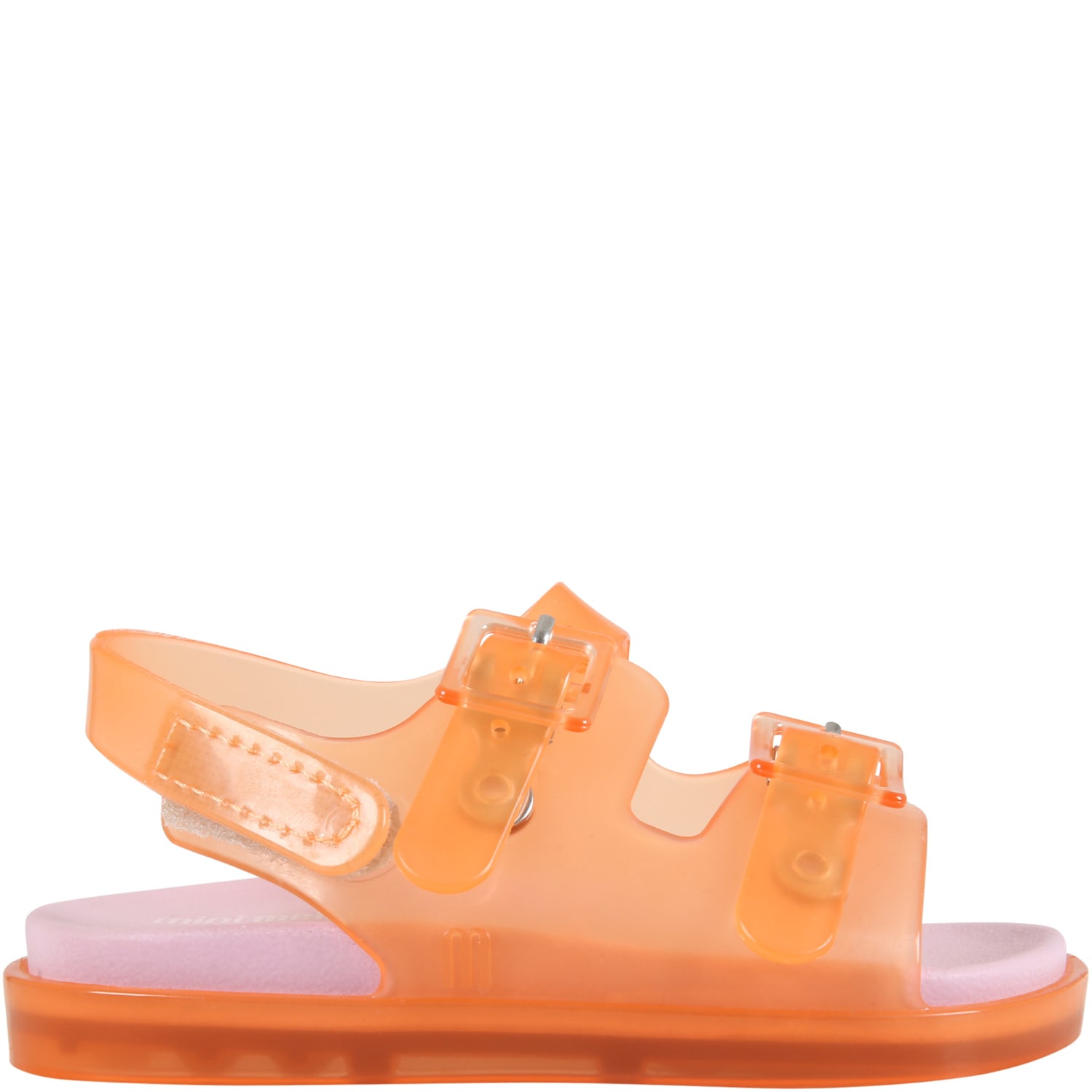 Melissa Orange Sandals For Girl With Logo