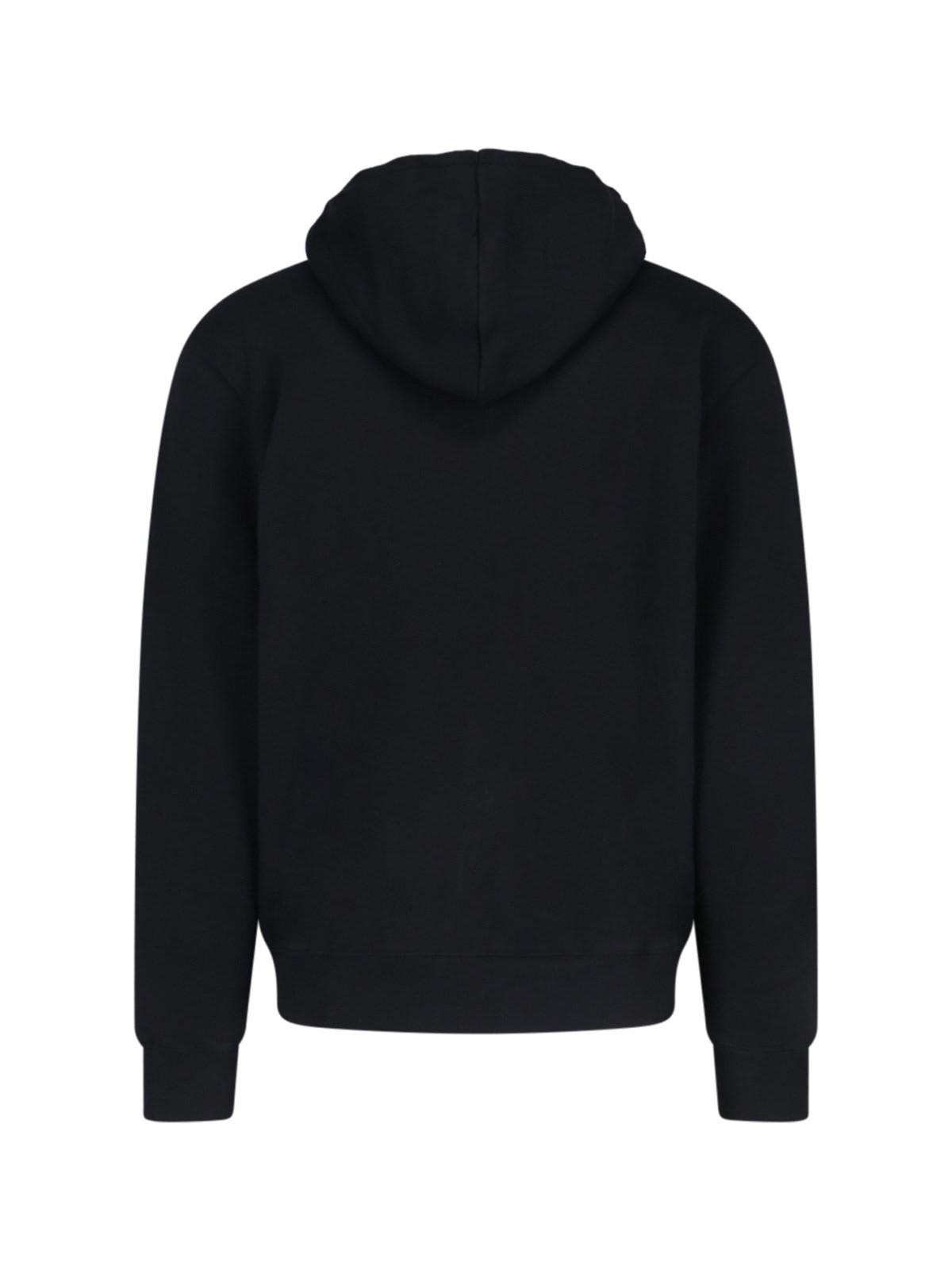 Shop Maison Kitsuné Logo Zip Sweatshirt In Black