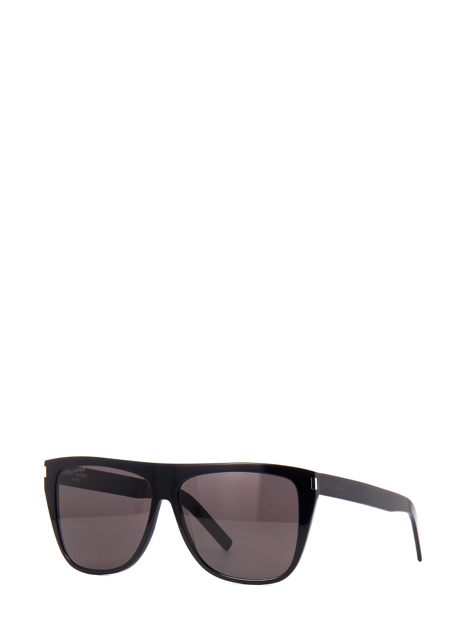 Shop Saint Laurent Eyewear Sl 1 Slim Black Sunglasses