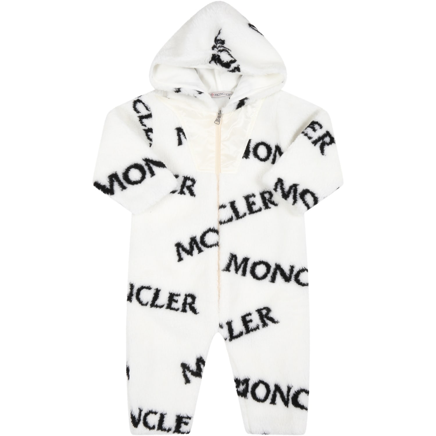 Moncler White Babygrow For Baby Kids With Logos