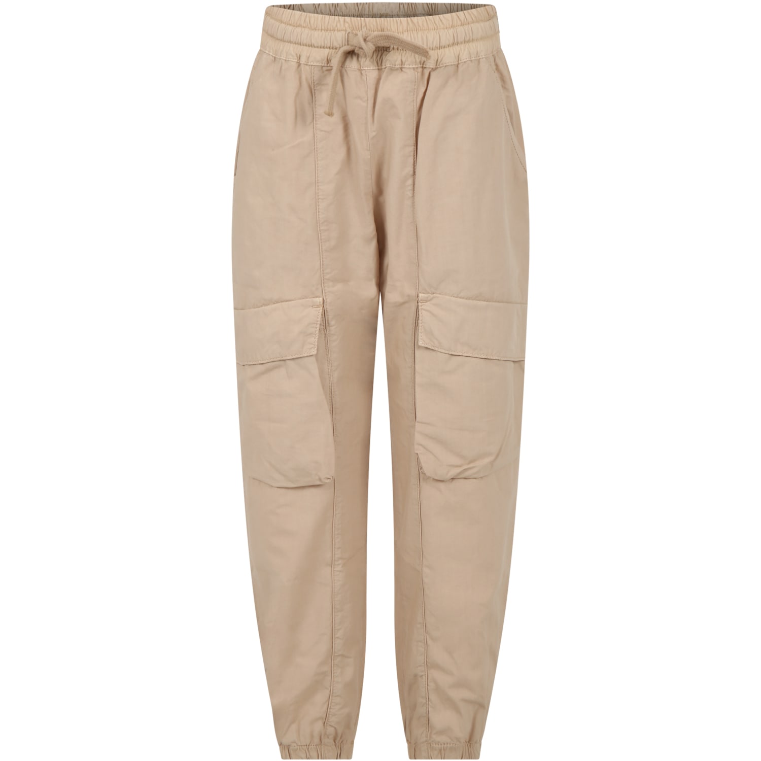 Dondup Kids' Beige Trousers For Boy With Logo Patch