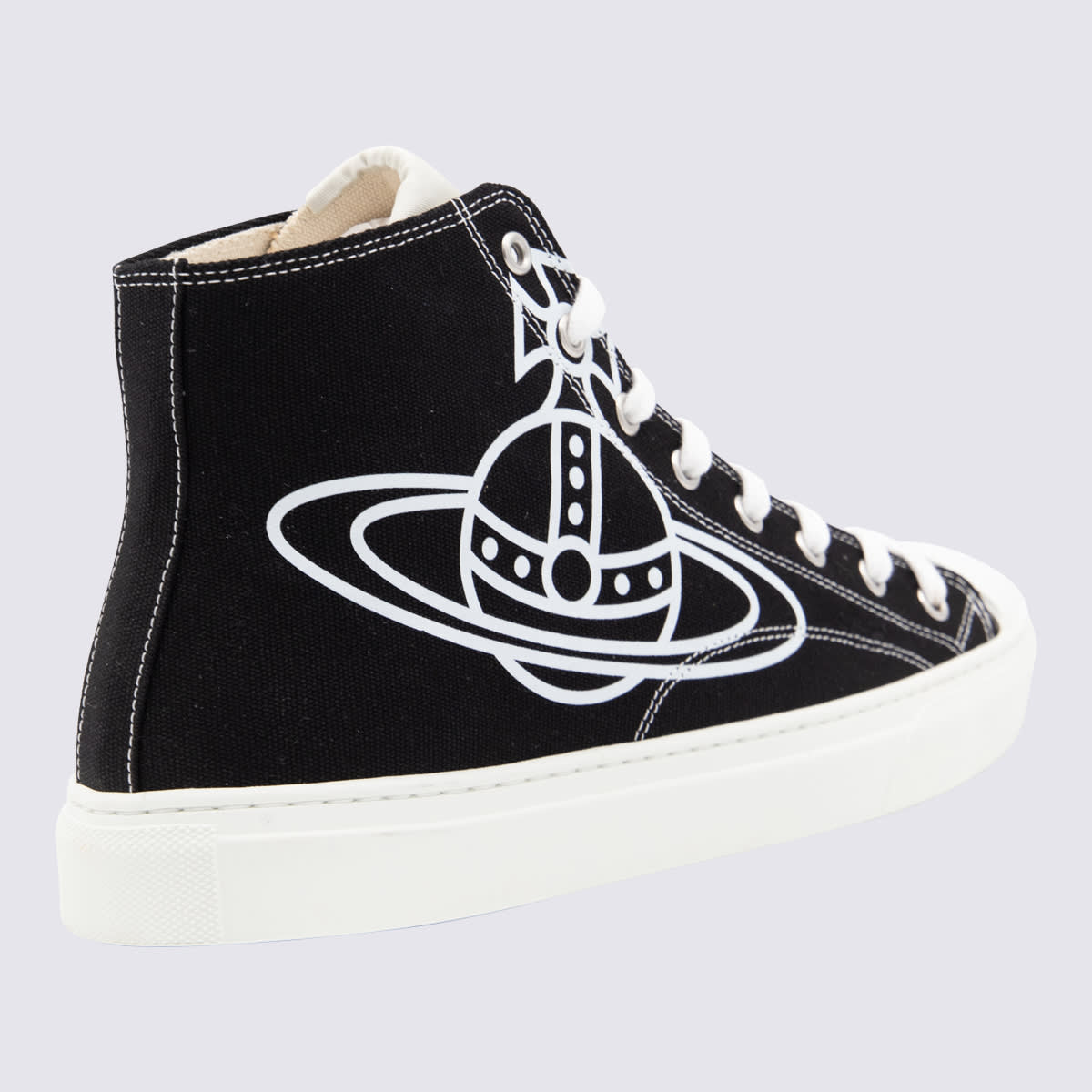 Shop Vivienne Westwood Black And White Canvas Sneakers