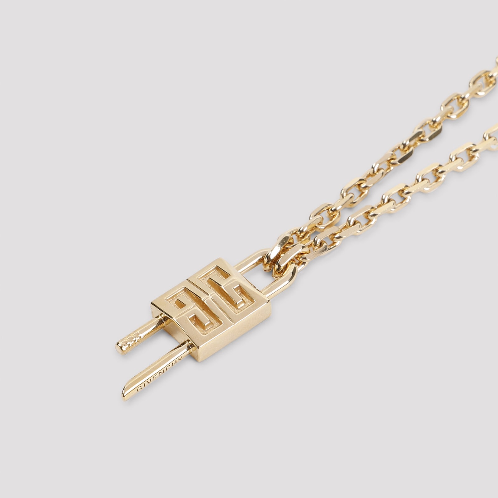 Shop Givenchy Lock Mini Necklace In Golden Yellow