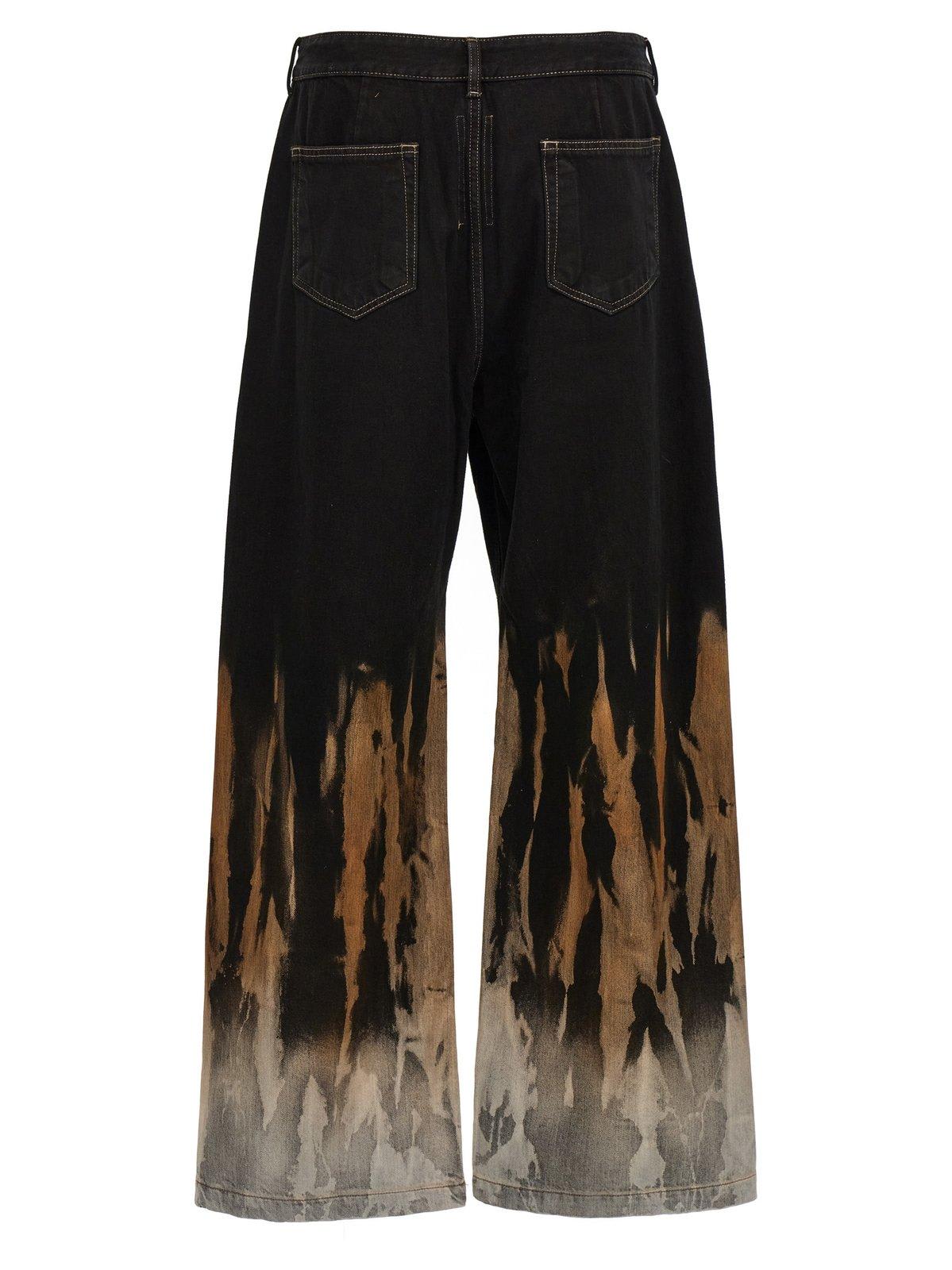 Shop Drkshdw Geth Tie-dyed Wide-leg Jeans In Black