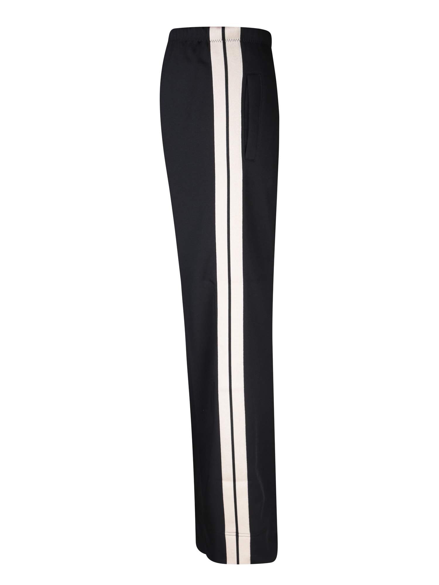 Shop Palm Angels Loose Fit Black Track Trousers