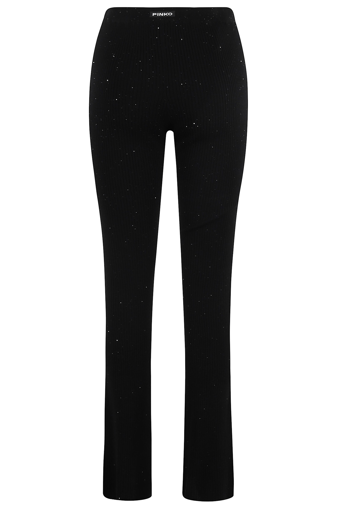 Pinko Flare-leg Ibiza Pants In Sequined Knit Fabric In Black