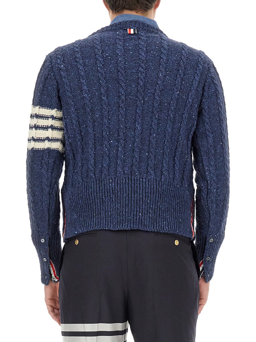 Shop Thom Browne Wool Jersey. In Blue