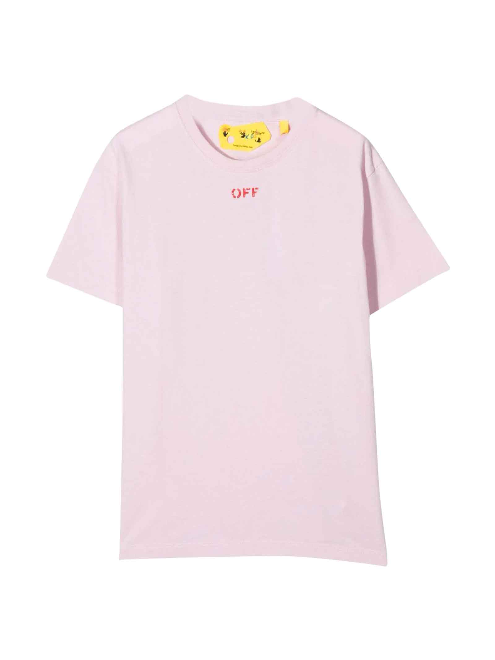 Off-White Pink T-shirt With Logo