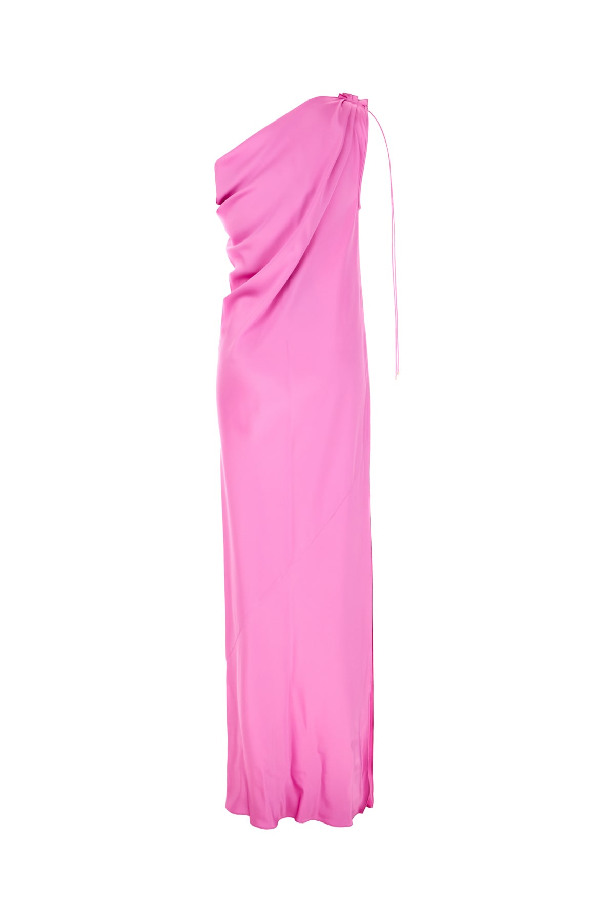 Shop Max Mara Pink Satin Long Dress In 009