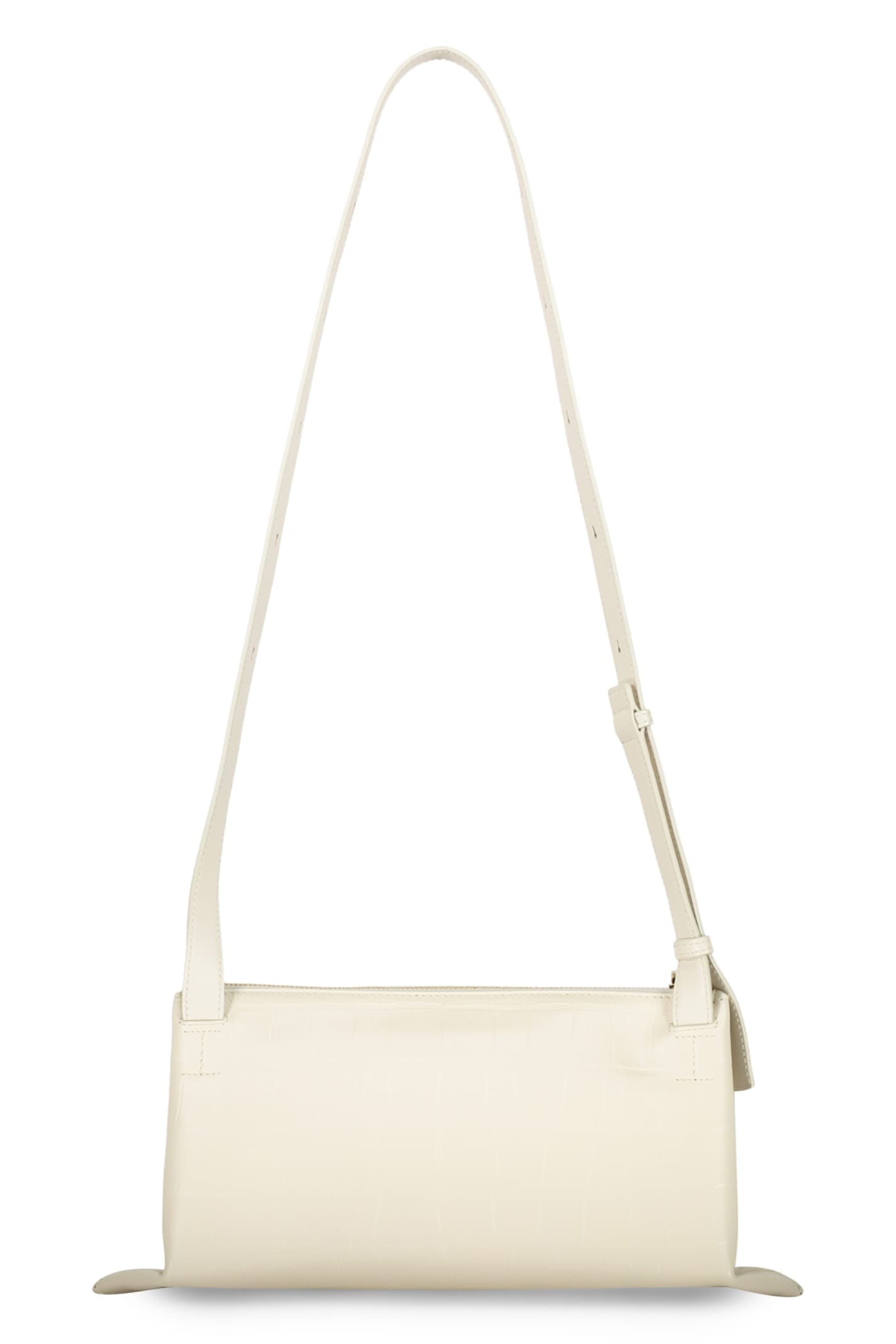 Shop Jil Sander Leather Crossbody Bag In Ecru