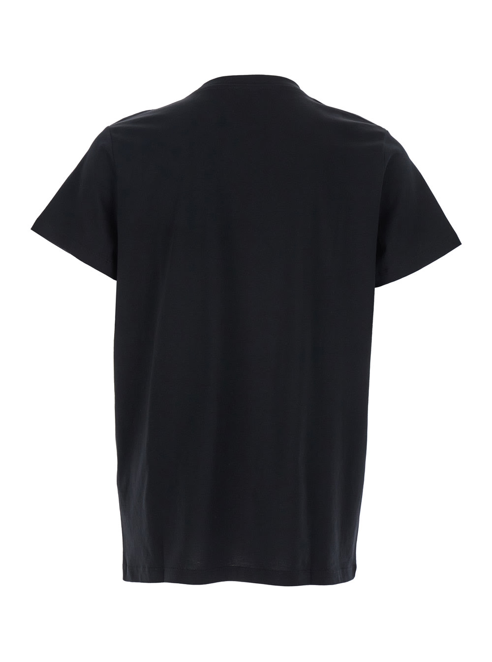 Balmain Black Crewneck T-shirt With Logo Print On The Front
