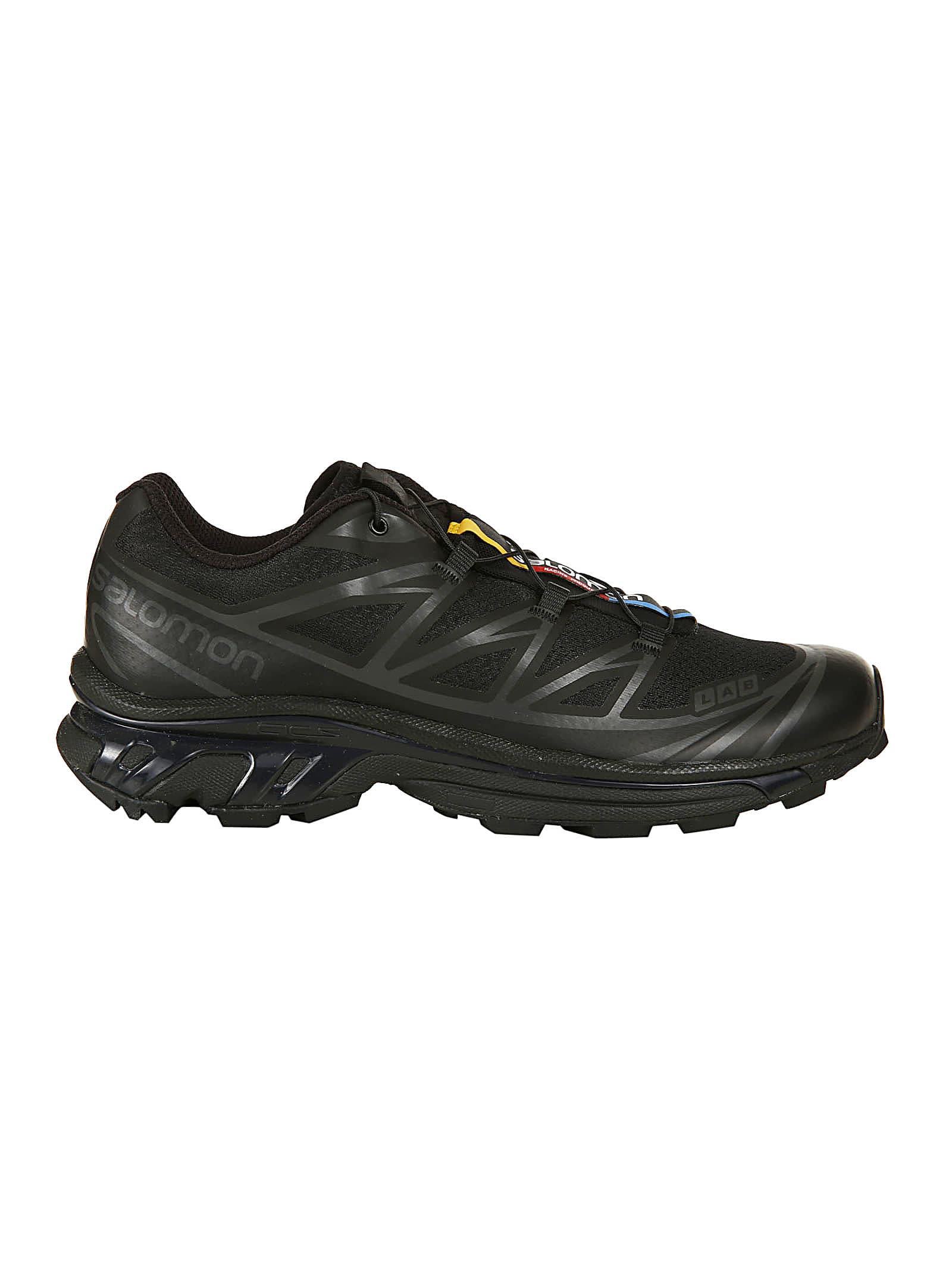 Salomon Xt-6 Rubber-trimmed Mesh Sneakers In Blk/blk/phantom