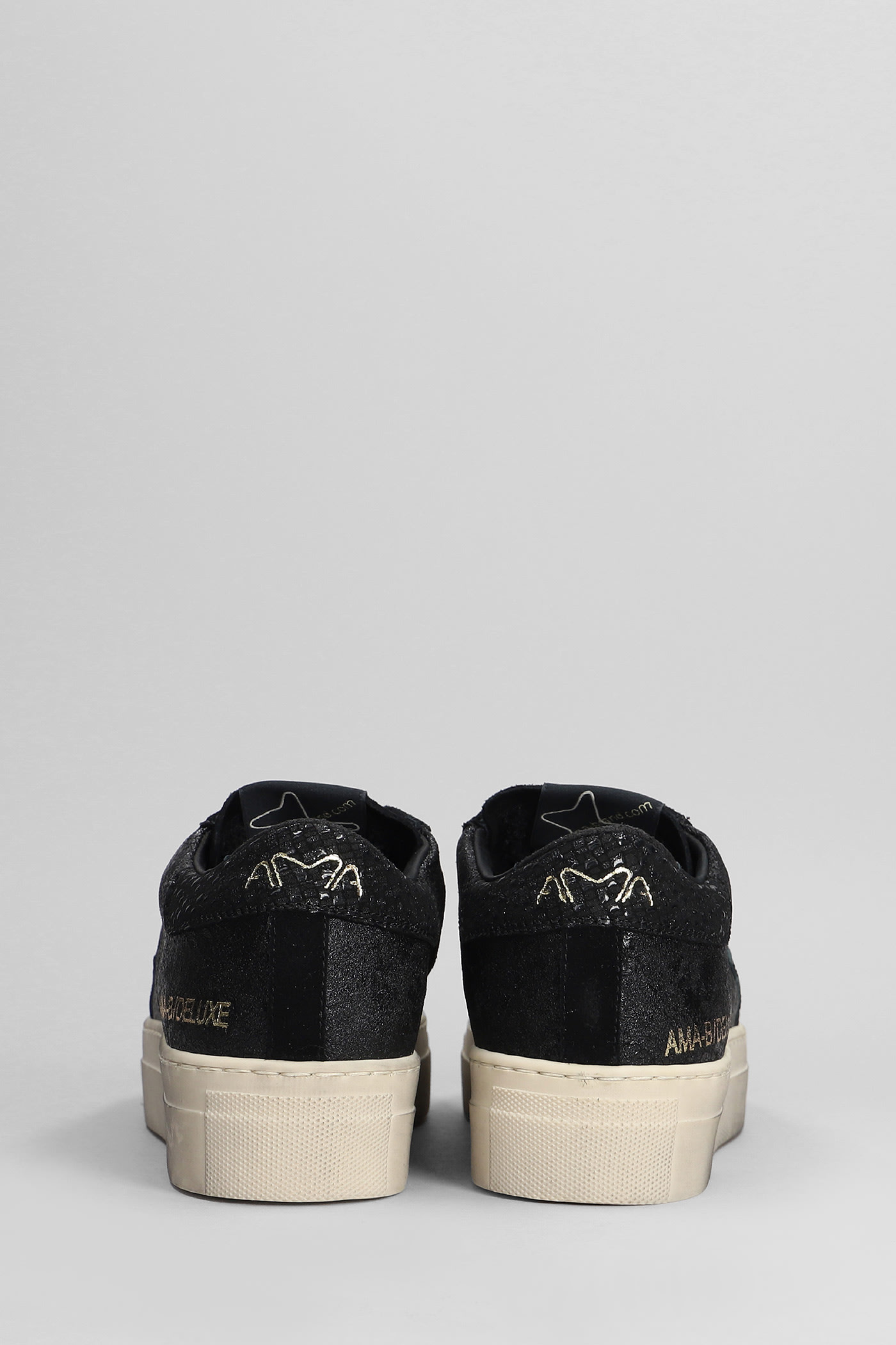 Shop Ama Brand Sneakers In Black Suede And Leather