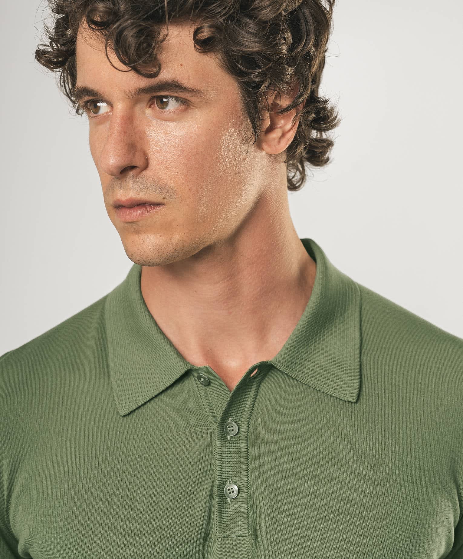 Larusmiani Ischia Polo Sweater In Olive