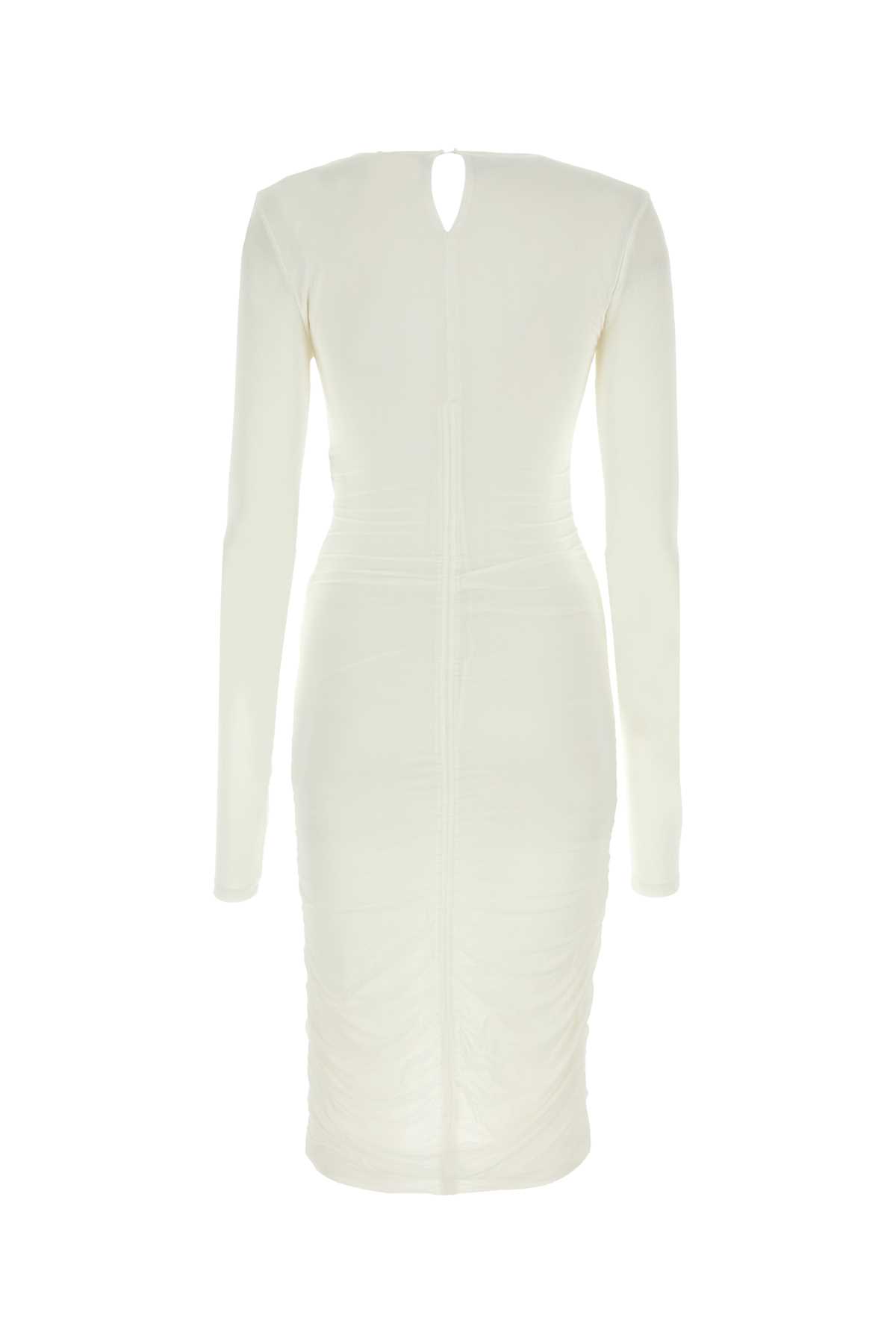 Shop Isabel Marant Chalk Stretch Viscose Logane Dress In White