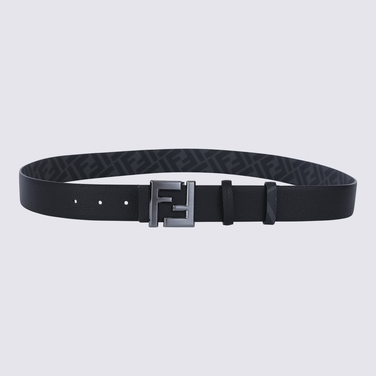 Fendi Black Leather Belt In Black