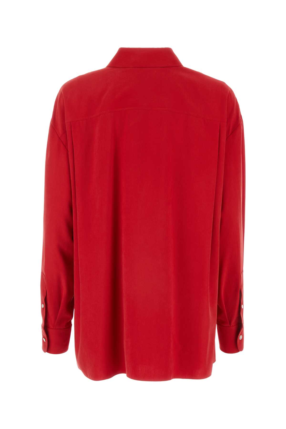 Shop The Row Red Silk Andra Shirt In Gojiberry