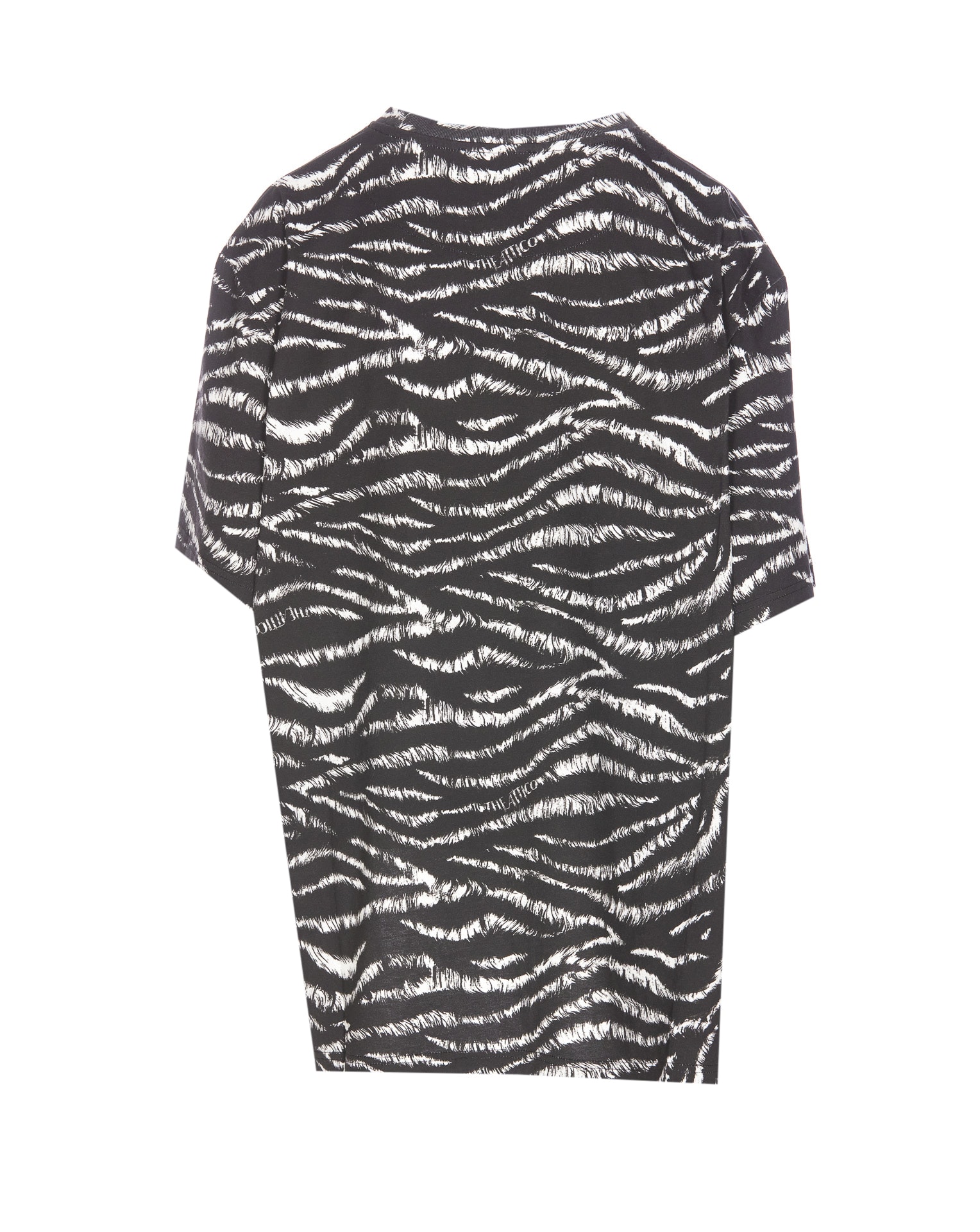 Attico Asymmetric Zebra Print Crewneck Top In Zebrato