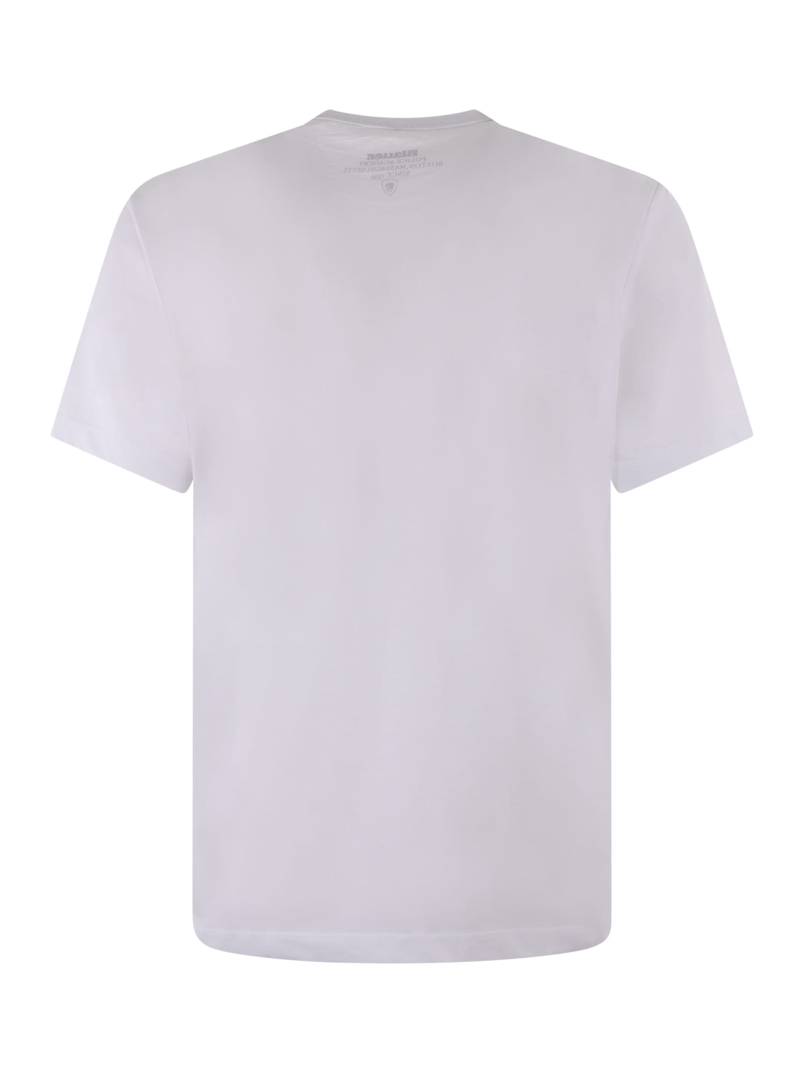 Shop Blauer T-shirt In White