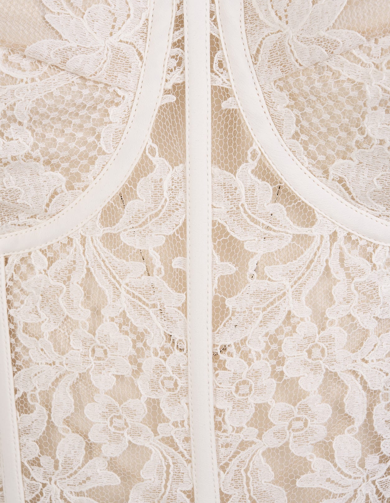 Shop Alexander Mcqueen White Lace Corset Top In Bianco