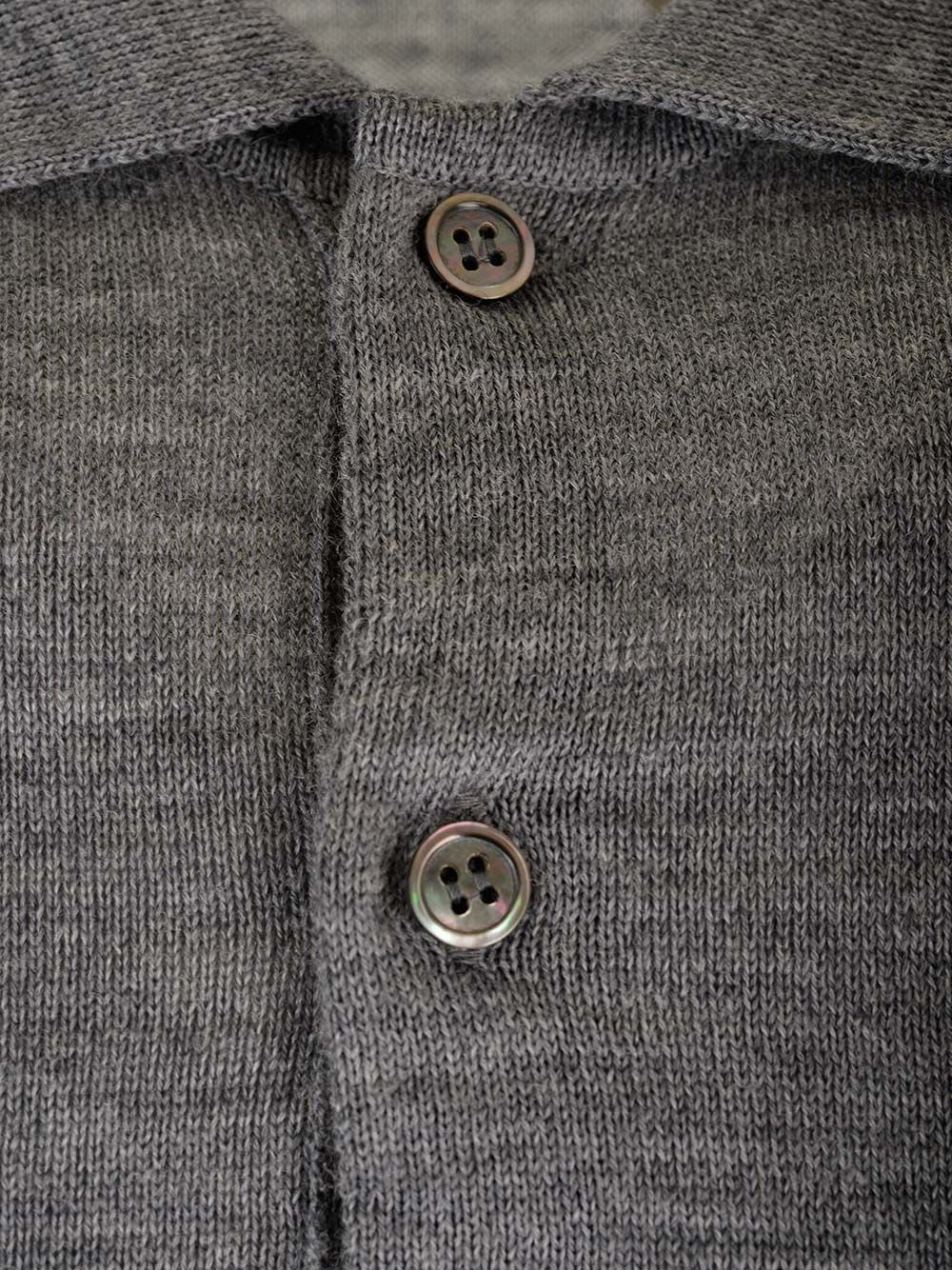 Shop Comme Des Garçons Play Wool Polo Shirt In Grey
