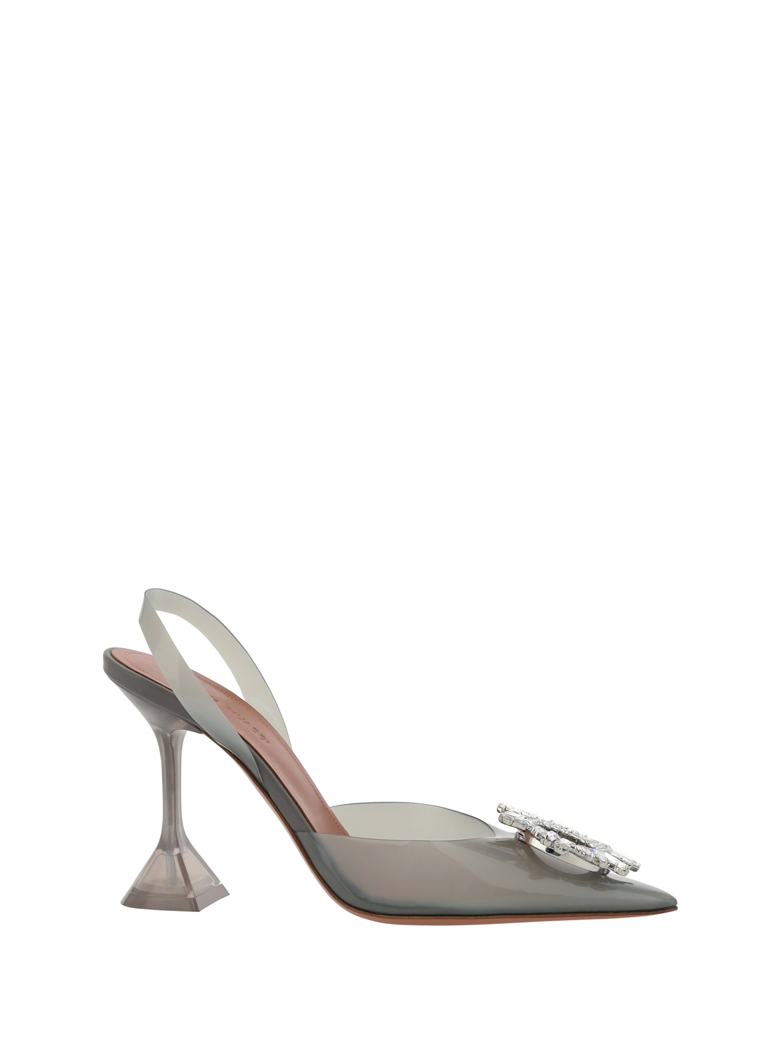 Shop Amina Muaddi Begum Glass Pumps In Pvc Milky Grey