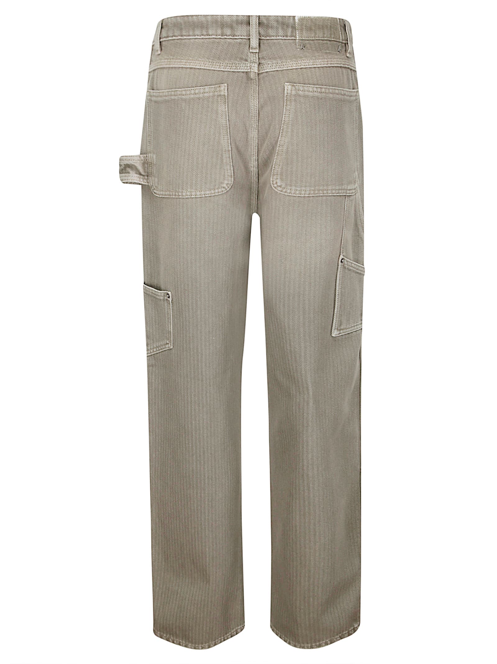 Shop Golden Goose Journey Ws Painter Pant Destroyed Pinstripes Cott In Kalamata