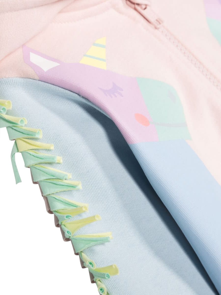 Shop Stella Mccartney Unicorns Zipper Hoodie In Multicolour