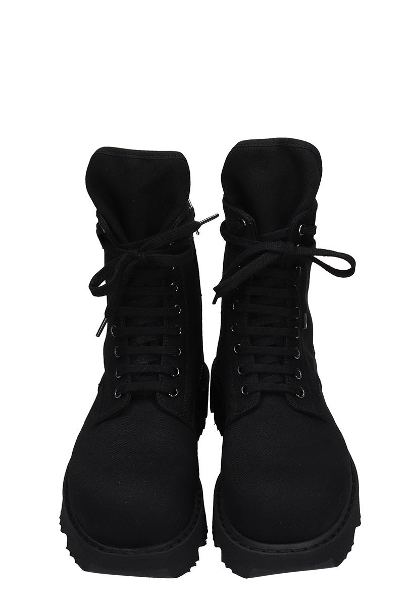 black canvas combat boots