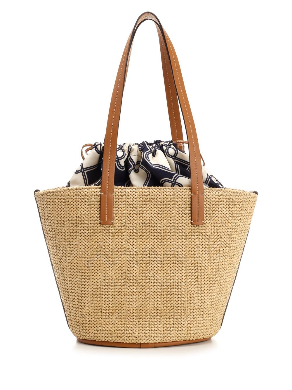 Shop Moncler Hubba Small Raffia Tote In Beige