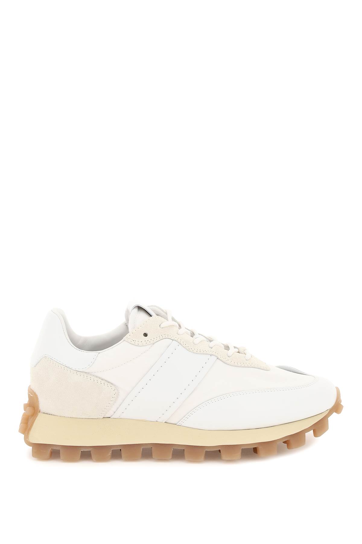 Tod's Leather And Fabric 1t Sneakers In White