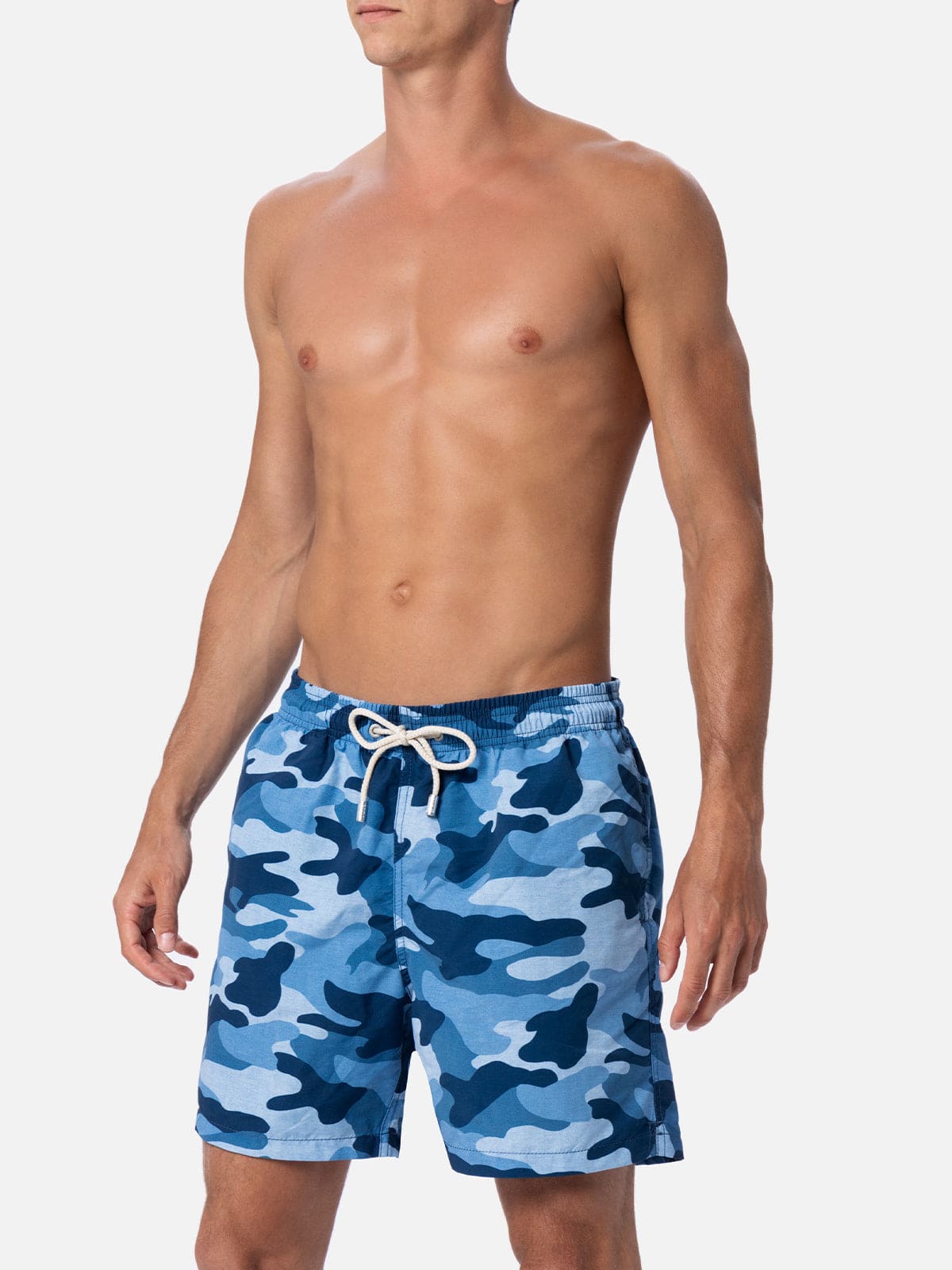 MC2 SAINT BARTH MAN MID-LENGTH GUSTAVIA SWIM-SHORTS WITH CAMOUFLAGE PRINT