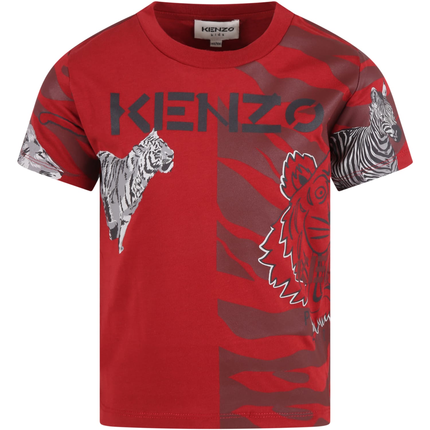 Kenzo Kids Red T-shirt For Boy With Logo