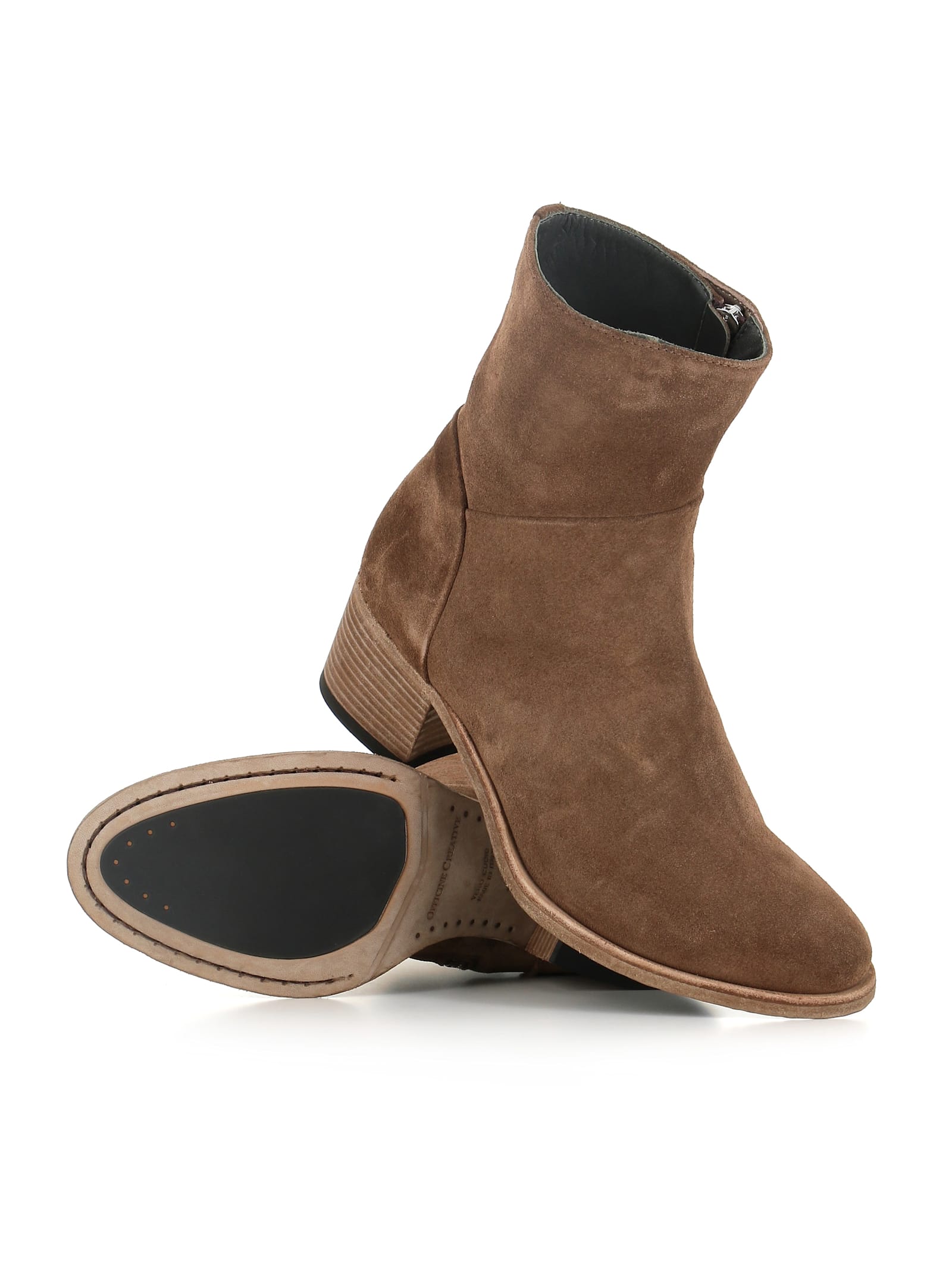 Officine Creative Zipped Block-heel Boots In Blue