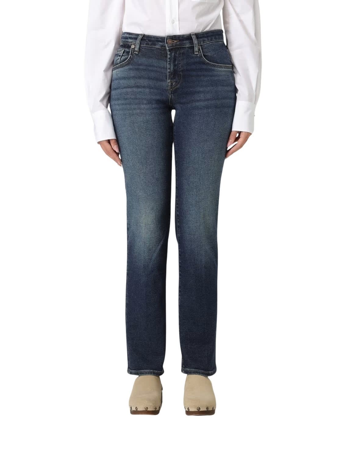 7 For All Mankind Calie Straight Cisco In Blue