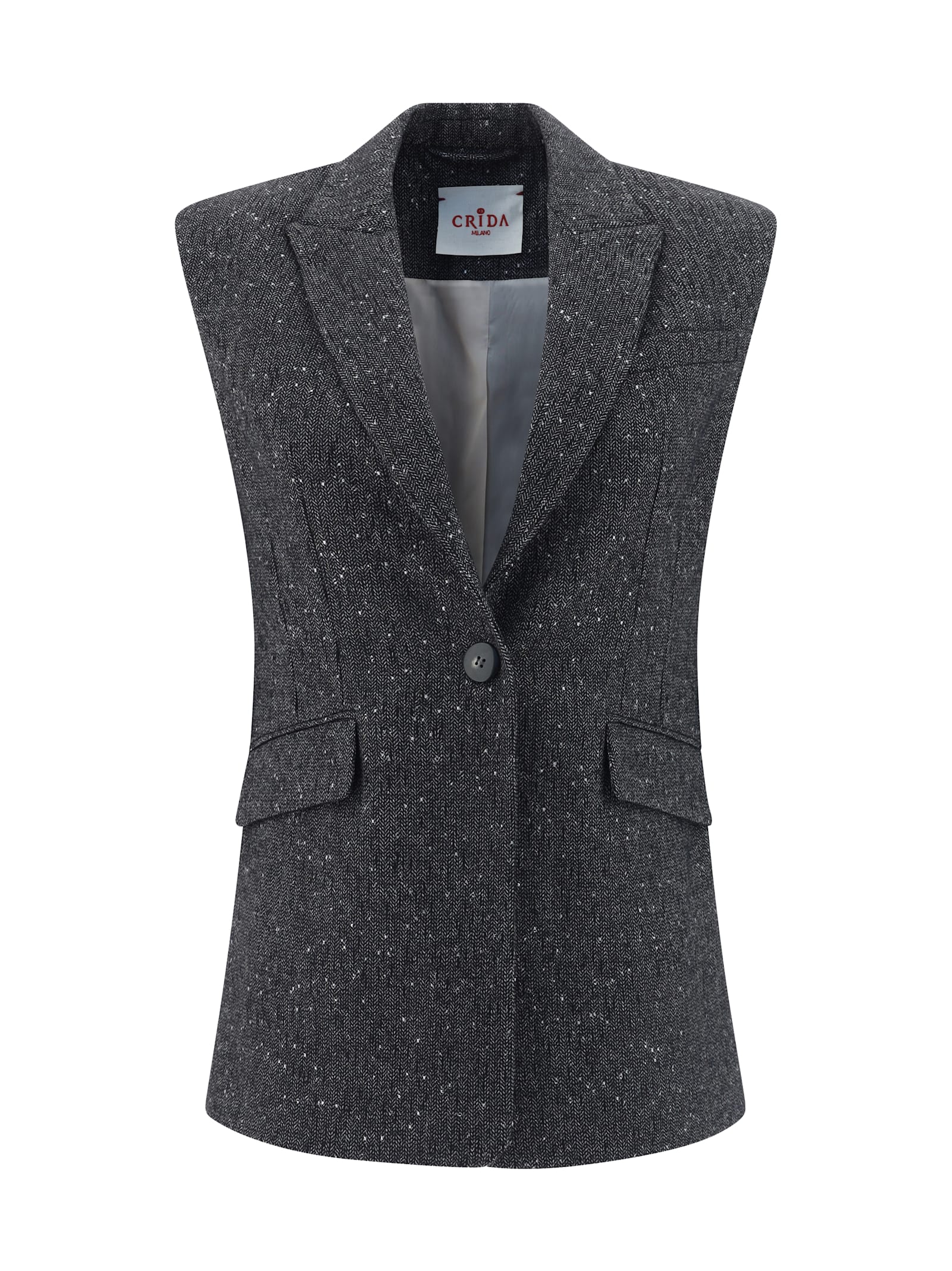 Shop Crida Milano Jesolo Gilet In Black/silver