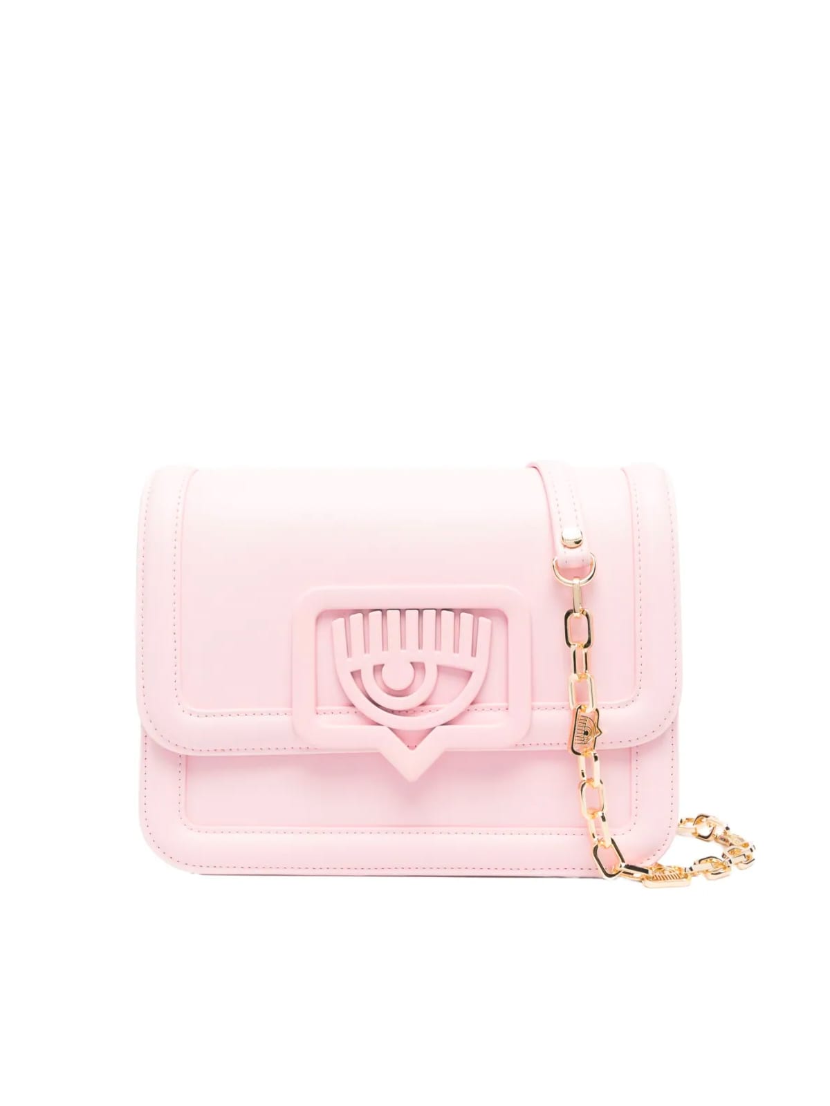 Chiara Ferragni Camera Bag With Tone On Tone Logo With Shoulder Belt In Pink