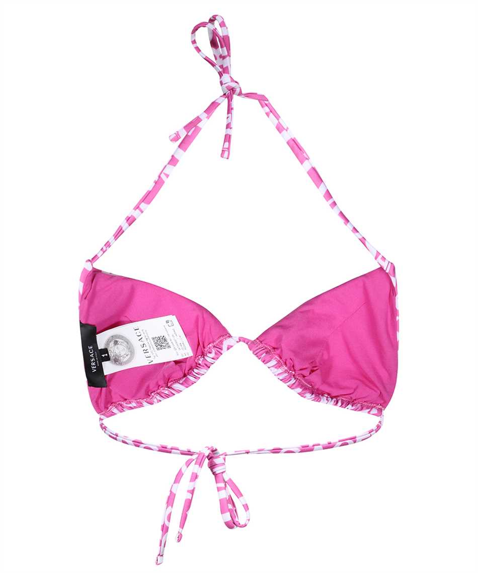 Shop Versace Triangle Bikini Top In Fuchsia