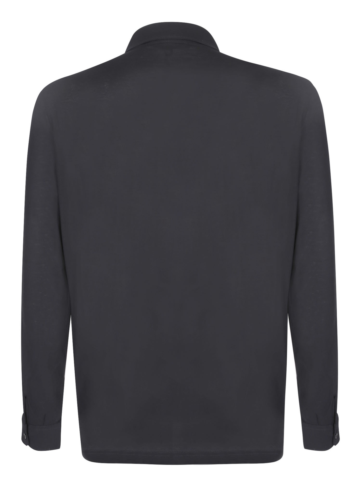 Shop Herno Jersey Crepe Black Shirt